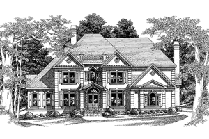 Exterior - Front Elevation 3 for European House Plan #927-175 - 4 bed, 3.5 bath