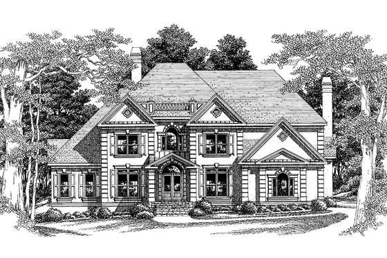 Exterior - Front Elevation 3 for European House Plan #927-175 - 4 bed, 3.5 bath