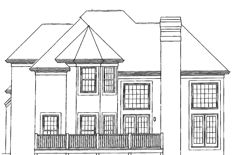 Architectural House Design - Exterior - Rear Elevation for Traditional House Plan #453-108 - 3 bed, 2.5 bath