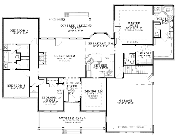 House Plan Design - Colonial Floor Plan - Main Floor Plan #17-2760