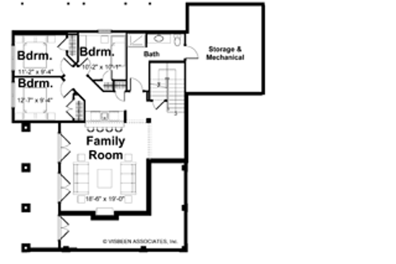 Floor Plan - Lower Floor 1 for Traditional House Plan #928-44 - 4 bed, 3 bath