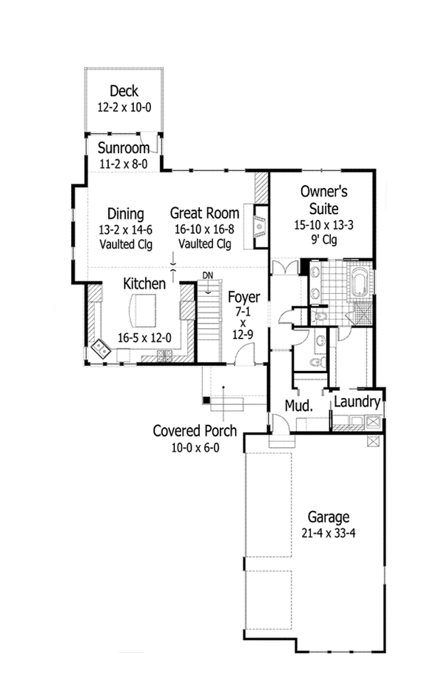 Home Plan - Ranch Floor Plan - Main Floor Plan #51-1058
