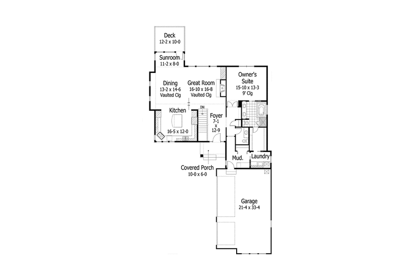 Home Plan - Floor Plan - Main Floor for Ranch House Plan #51-1058 - 2 bed, 2.5 bath