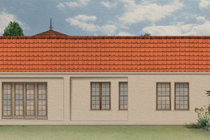 Exterior - Rear Elevation for Mediterranean House Plan #1058-8 - 3 bed, 2 bath