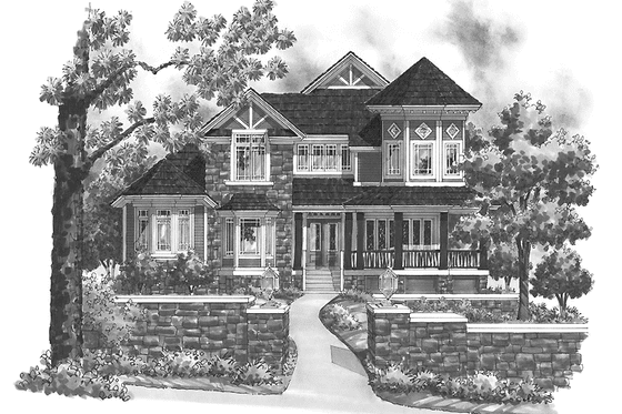 Exterior - Front Elevation 3 for Victorian House Plan #930-166 - 4 bed, 3.5 bath