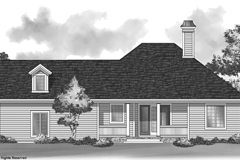 Home Plan - Exterior - Rear Elevation for Country House Plan #930-253 - 3 bed, 2 bath