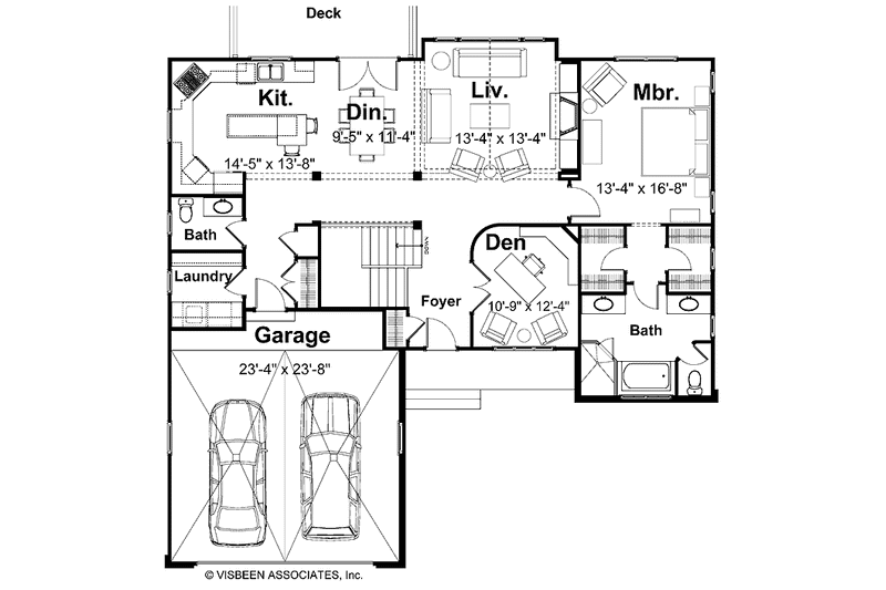 Home Plan - Floor Plan - Main Floor for European House Plan #928-153 - 3 bed, 2.5 bath