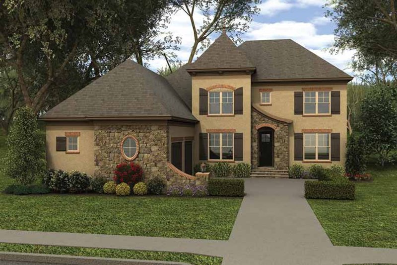 Home Plan - Exterior - Front Elevation 3 for Country House Plan #413-909 - 5 bed, 4 bath