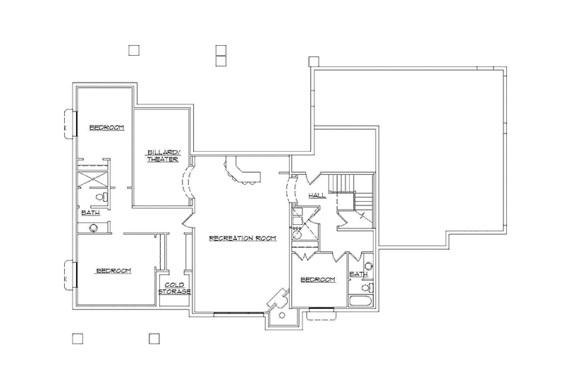 Home Plan - Floor Plan - Lower Floor for Cottage House Plan #945-130 - 1 bed, 2 bath