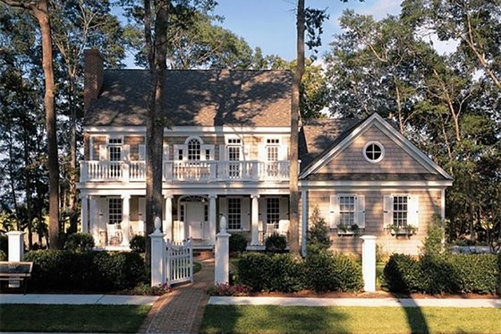 Exterior - Front Elevation 3 for Southern House Plan #137-174 - 4 bed, 4 bath