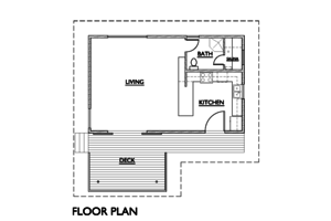 Floor Plan - Main Floor for Modern House Plan #890-4 - 1 bed, 1 bath