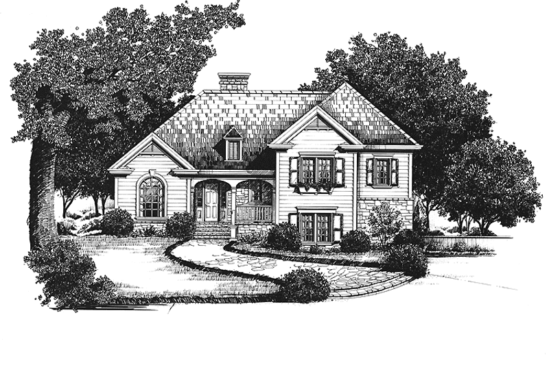 Home Plan - Exterior - Front Elevation 4 for Country House Plan #429-153 - 3 bed, 2.5 bath