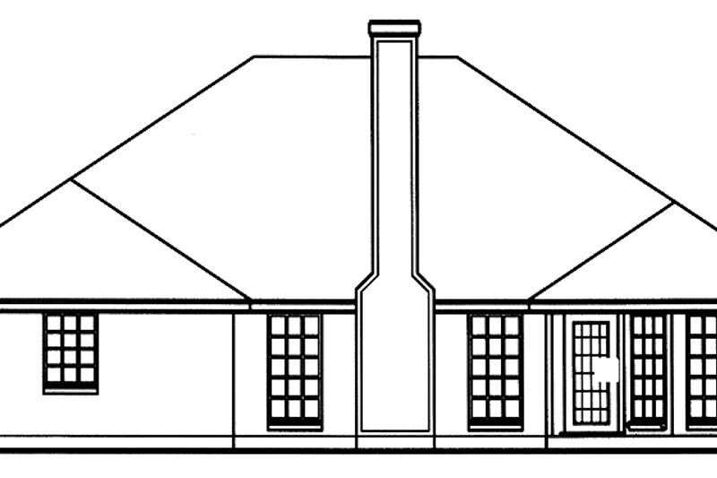 Home Plan - Exterior - Rear Elevation for Ranch House Plan #42-562 - 3 bed, 2 bath