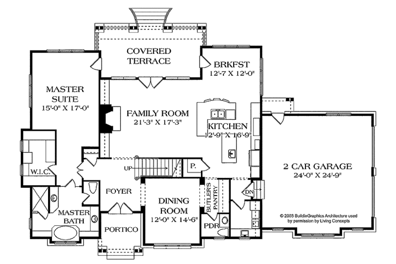 Home Plan - Floor Plan - Main Floor for Craftsman House Plan #453-445 - 3 bed, 3.5 bath
