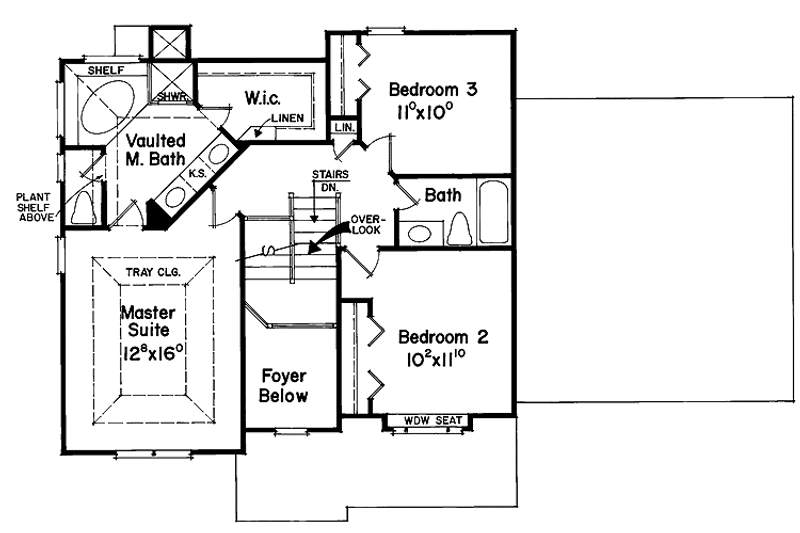 Home Plan - Floor Plan - Upper Floor for Mediterranean House Plan #927-57 - 3 bed, 2.5 bath