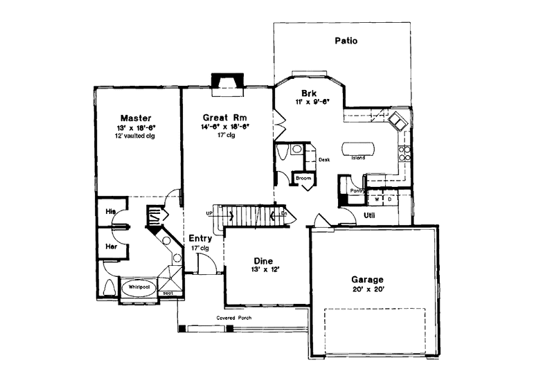 House Design - Floor Plan - Main Floor for Traditional House Plan #300-142 - 4 bed, 2.5 bath