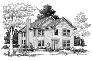 Colonial Exterior - Front Elevation Plan #70-1393