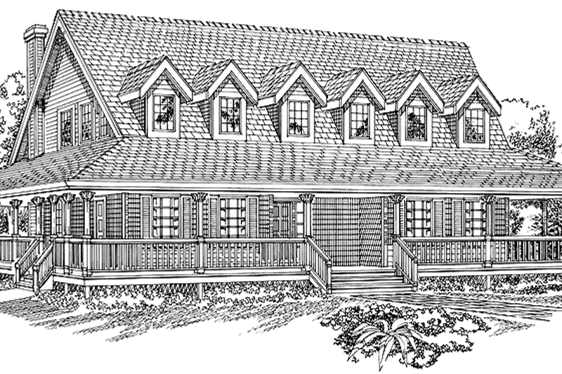 House Design - Country Exterior - Front Elevation Plan #47-1000