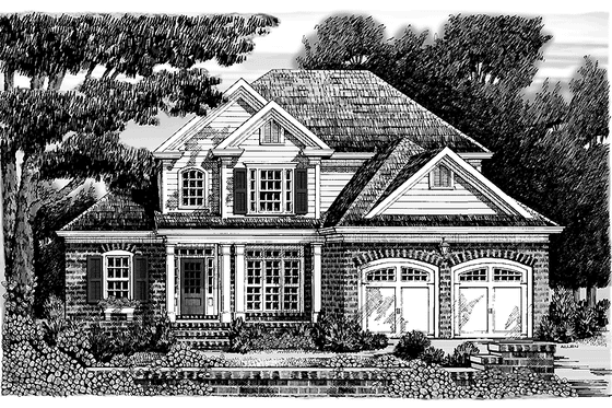 Exterior - Front Elevation 3 for Colonial House Plan #927-870 - 4 bed, 2.5 bath