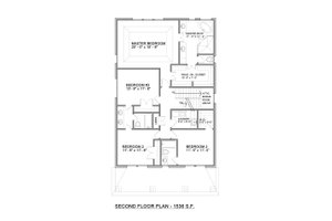 Floor Plan - Upper Floor for Craftsman House Plan #30-341 - 4 bed, 4.5 bath
