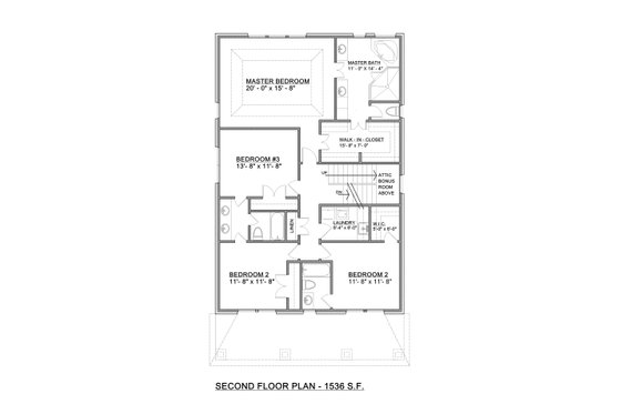 Floor Plan - Upper Floor for Craftsman House Plan #30-341 - 4 bed, 4.5 bath