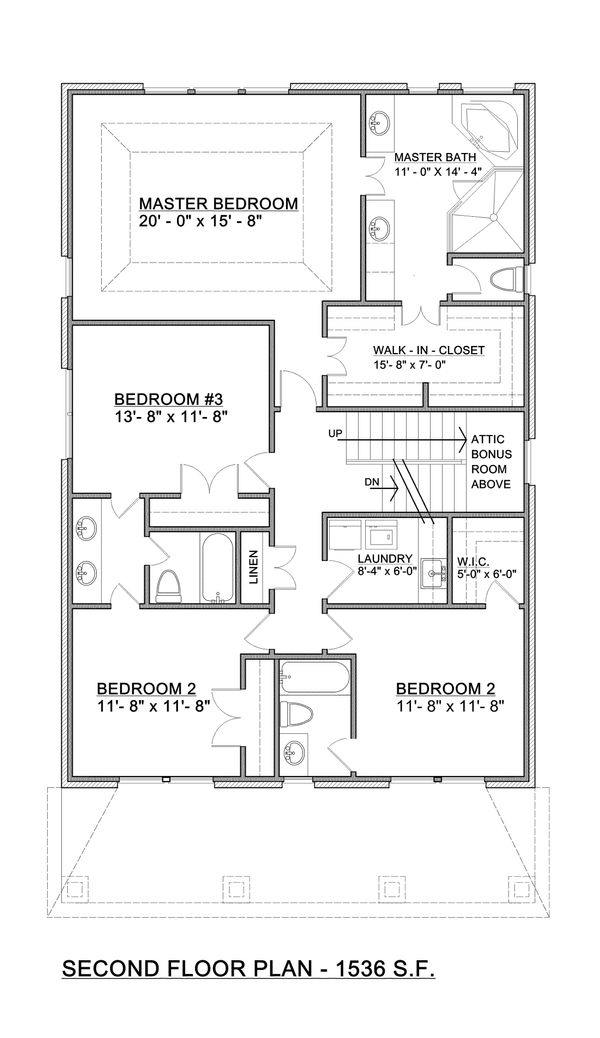 House Blueprint - Craftsman Floor Plan - Upper Floor Plan #30-341