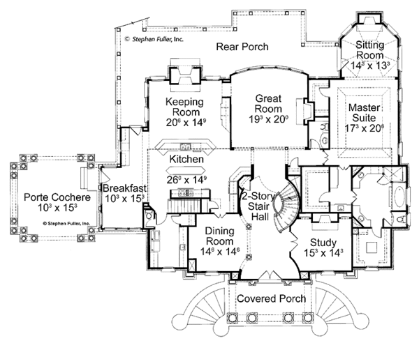 Dream House Plan - Classical Floor Plan - Main Floor Plan #429-438
