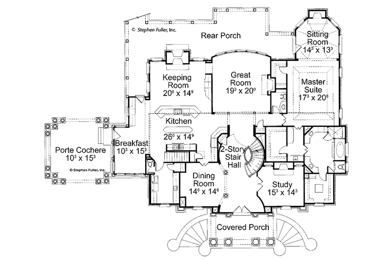 Home Plan - Floor Plan - Main Floor for Classical House Plan #429-438 - 5 bed, 5.5 bath