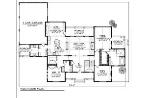 Main Level floor plan - 4500 square foot traditional home