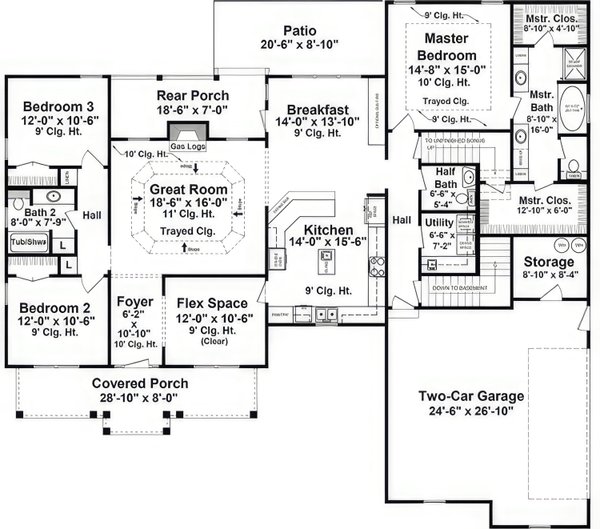 House Blueprint - Farmhouse Floor Plan - Main Floor Plan #21-528