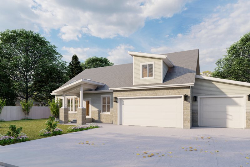 Dream House Plan - Exterior - Front Elevation 4 for Ranch House Plan #1060-6 - 3 bed, 3 bath