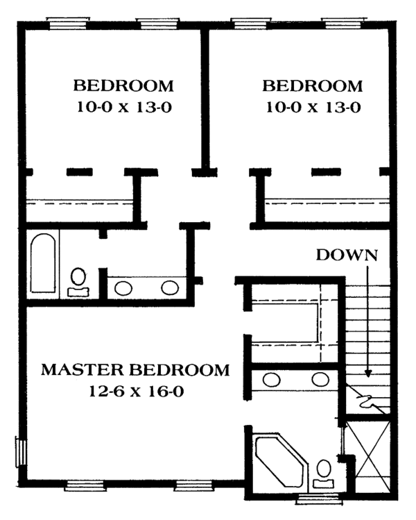 Architectural House Design - Victorian Floor Plan - Upper Floor Plan #1014-24