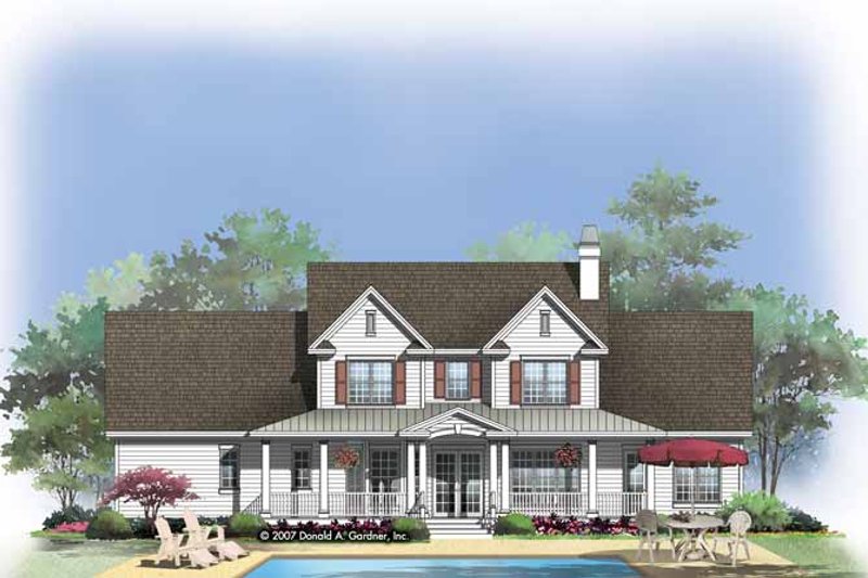 House Design - Exterior - Rear Elevation 1 for Country House Plan #929-831 - 5 bed, 4.5 bath