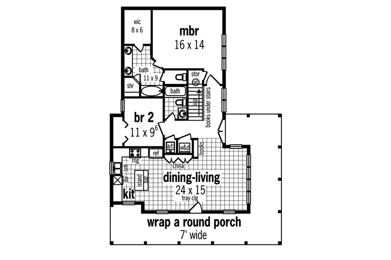 Home Plan - Floor Plan - Main Floor for Country House Plan #45-533 - 3 bed, 3 bath