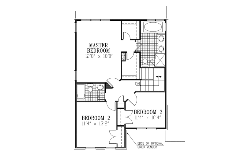 Architectural House Design - Floor Plan - Upper Floor for European House Plan #953-99 - 3 bed, 2.5 bath