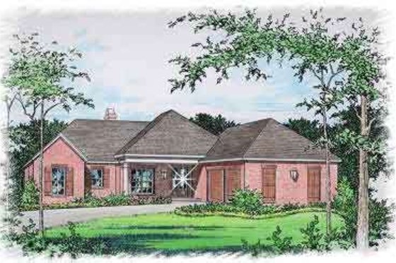 Exterior - Front Elevation for European House Plan #15-265 - 3 bed, 2 bath
