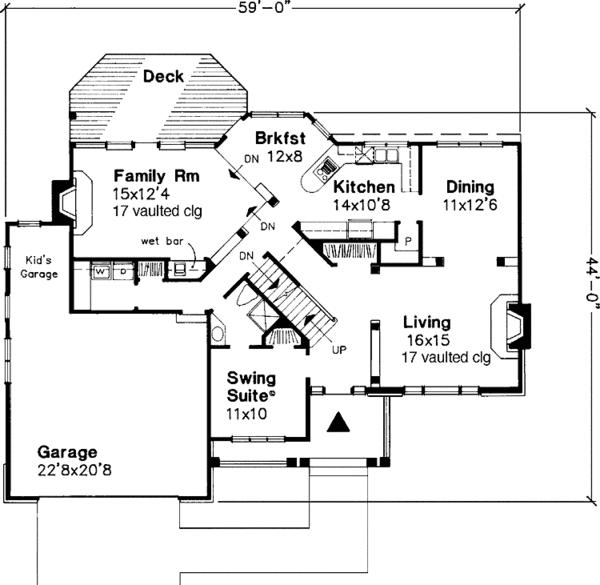 Home Plan - Traditional Floor Plan - Main Floor Plan #320-634