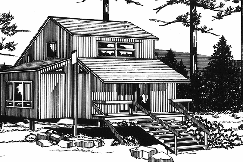 House Plan Design - Cabin Exterior - Front Elevation Plan #320-1322