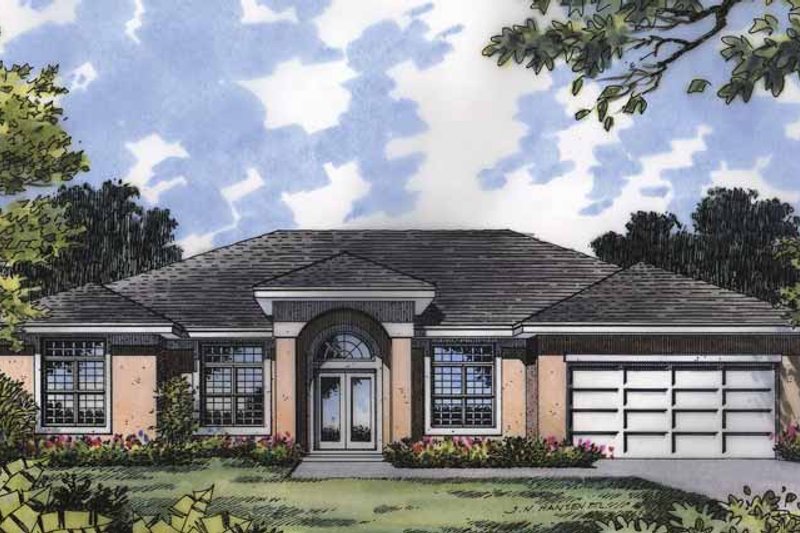 Dream House Plan - Mediterranean Exterior - Front Elevation Plan #417-593