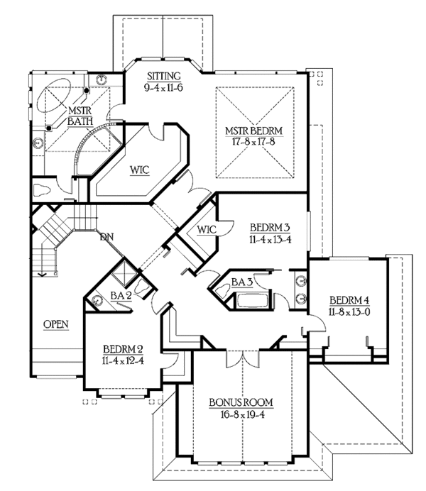 Architectural House Design - Craftsman Floor Plan - Upper Floor Plan #132-507