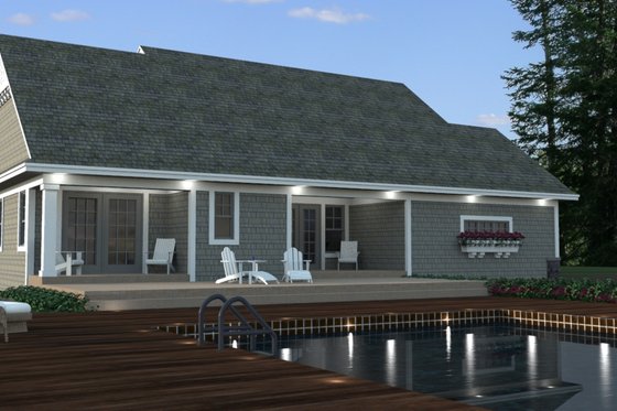 Exterior - Rear Elevation 1 for Craftsman House Plan #51-514 - 3 bed, 2 bath
