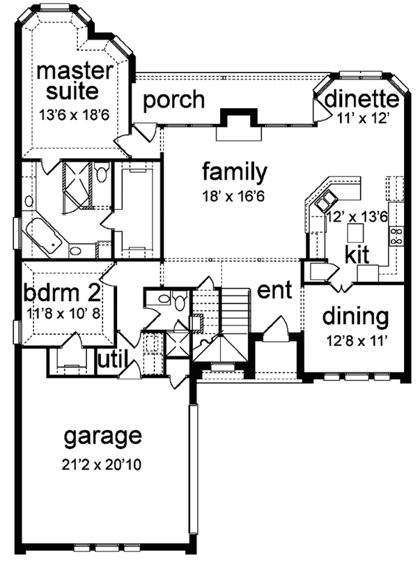 House Design - Traditional Floor Plan - Main Floor Plan #84-702