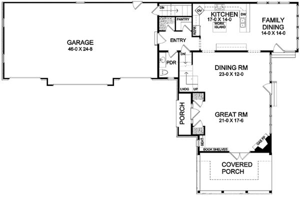 Architectural House Design - Country Floor Plan - Main Floor Plan #328-352