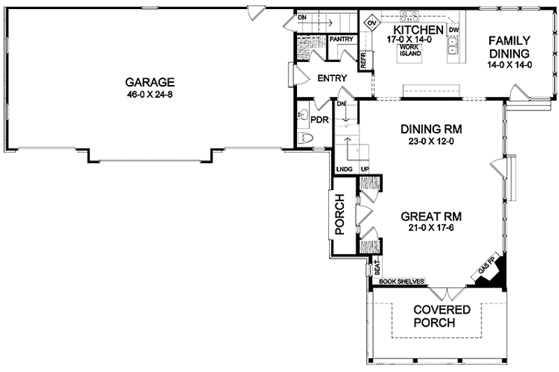 Home Plan - Floor Plan - Main Floor for Country House Plan #328-352 - 4 bed, 2.5 bath
