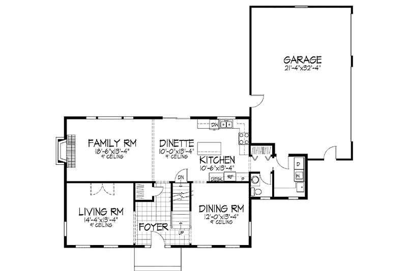 Home Plan - Floor Plan - Main Floor for Classical House Plan #51-834 - 4 bed, 2.5 bath