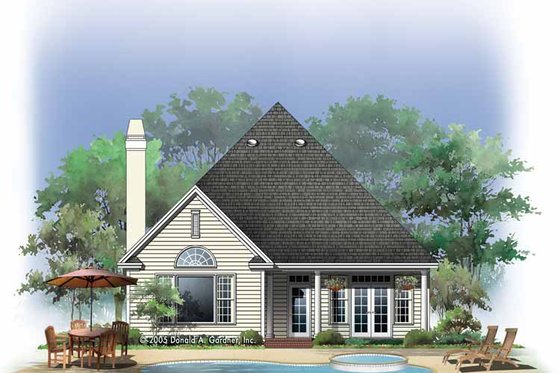 Exterior - Rear Elevation for Country House Plan #929-760 - 3 bed, 2 bath