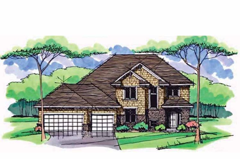 Architectural House Design - Exterior - Front Elevation 4 for Colonial House Plan #51-1002 - 4 bed, 2.5 bath