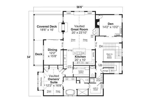 Craftsman Floor Plan - Upper Floor Plan #124-1378