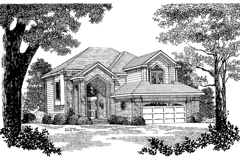 House Blueprint - Contemporary Exterior - Front Elevation Plan #72-1096