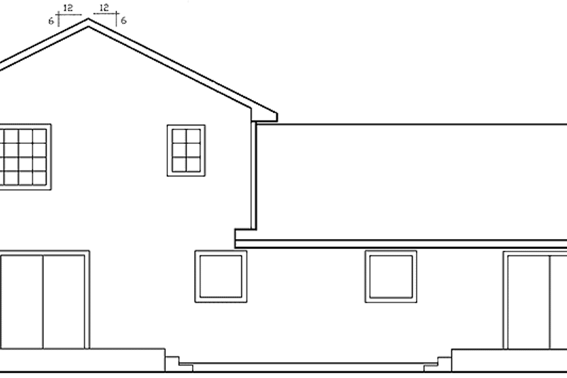 Home Plan - Exterior - Rear Elevation for Traditional House Plan #60-1037 - 3 bed, 2.5 bath